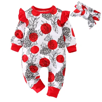 Детска Пролет-есен Облекло, Памучен дрехи за новородени Момиченца с дълъг ръкав, Памучни Плъзгачи, Тела