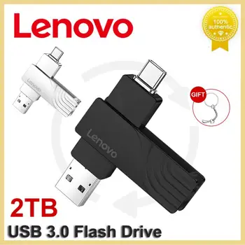Lenovo 2 В 1 Метална OTG USB Флаш Памет от 128 GB USB 3.0 2 TB Флаш-Памети Memory Stick Подаръци 1 TB U-Диск Безплатна Доставка За Преносими КОМПЮТРИ