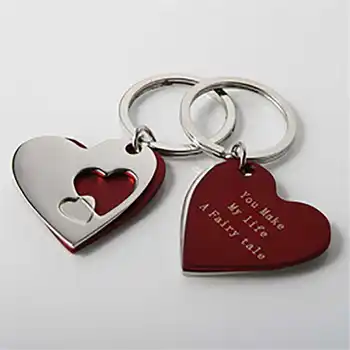 10ШТ Персонализирани Многослоен Ключодържател във формата на сърце Подаръци за романтика Партита Сувенири за спомен от събитието Ключодържател