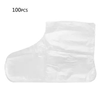 100 бр. / опаковане. За еднократна употреба пластмасови покривала за крака, Прозрачна седалка за обувки, Парафиновый восък за вана, чанти за СПА-терапия, обувки