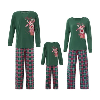 Citgeett, Зимни и Коледни Детски панталони за малки момчета, hoody с дълъг ръкав и принтом, Панталони, Есен облекло, Семейна пижамная облекло