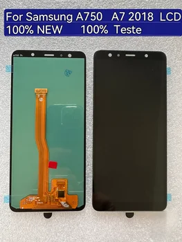 100% Тест A750 LCD дисплей За Samsung Galaxy A7 2018 SM-A750F A750FN A750G A750F LCD дисплей С Сензорен Екран Дигитайзер В Събирането на Замяна
