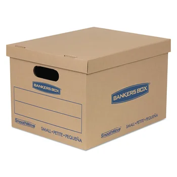 Bankers Box SmoothMove, класически малки движещи се кутии, 15 л x 12 W x 10 ч, Крафт/син, 10 бр/кашон