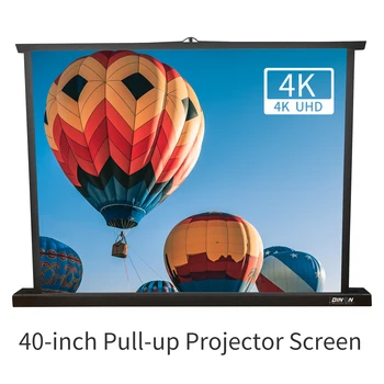 40-инчов Портативен Прожекционен екран, Настолна Стойка, екранът е Подходящ за проекция на 4:3 Прибиращ за Телеобъективных Проектори