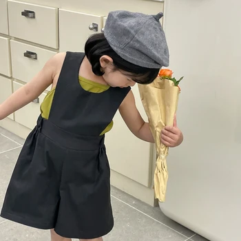 Корейската детски дрехи 2023 г., летни Бебешки гащеризони за момчета и момичета, Детски свободни панталони