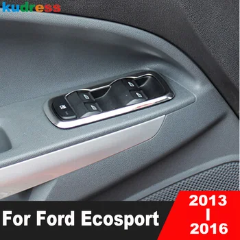 Аксесоари за интериора на Ford EcoSport 2013 2014 2015 2016 Хромирани задвижваната на колата, Подлакътник, бутон за включване стеклоподъемника, за довършителни работи на капаци на панела