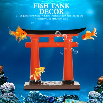 Малък аквариум с рибки Torii Аквариумный Украшение Бонсай, Декорация Torii Модел в японски стил