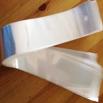 Пластмасови опаковки пакет за удължаване на косата 100шт с жаткой, дълъг Самоклеящийся мерки и теглилки, Прозрачни найлонови торбички за опаковане на косата