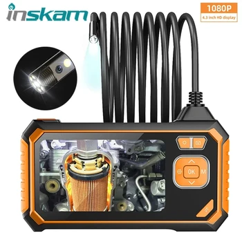 INSKAM HD1080P 4,3-Инчов IPS Екран Промишлен Ендоскоп Камера 8 мм Двухобъективный Твърд Бороскоп За Разглеждане на Канализация на Двигателя на превозното средство
