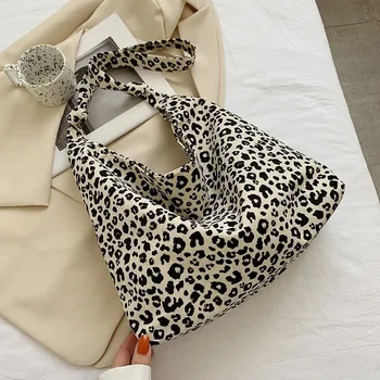 Дамска чанта, евтини ежедневни чанти за през рамо е с голям капацитет, чанти-шопперы, модни чанти Ulzzang с леопардовым принтом в стил Харадзюку с цип