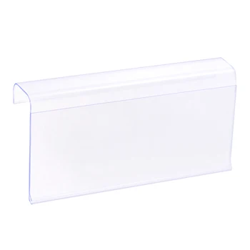 uxcell 30 бр. Държач за етикети L-образна форма 100x50 мм от прозрачна пластмаса, за да се телени лавици