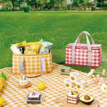 Преносима чанта за Bento Къмпинг влагоустойчив, отговарят на високи Подложка За Пикник Чанта за Пикник на открито Удебелена Алуминиево Фолио, Сгъваема Кошница За Пикник