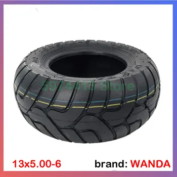 Висококачествена а безкамерни гуми WANDA 13x5.00-6, 13-инчови пневматични дебели гуми за електрически скутер.