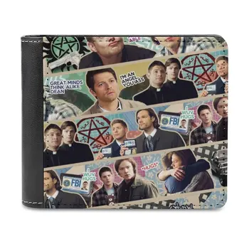Мъжки портфейл Supernatural Washi Tape Портмонета Портфейли на Новия дизайн на долара струва най-Добрият мъжки кожен портфейл Supernatural Dean Winchester