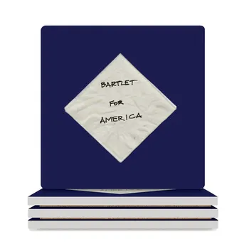Началото на кампанията кърпички на президента на Бартлета! Керамични подложки (квадратни) за напитки, подложка за чинии, подложки за поръчка