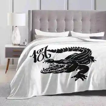 187-Krokodil ( Без джантите ) Креативен Дизайн, Лек, Фин, Мек Фланелевое одеяло 187 Beste Leben Krokodil Vision Gzuz Bonez Mc Lx