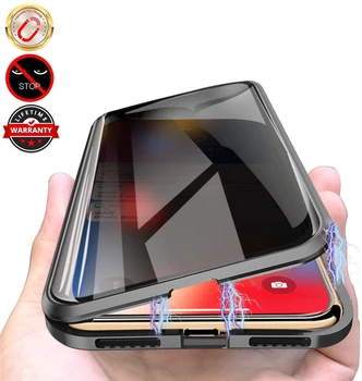 Защитния Магнитен Калъф За Телефон От Закалено Стъкло За iPhone 14 11 12 13 Pro X XS MAX XR Метална Броня 2023 Нова