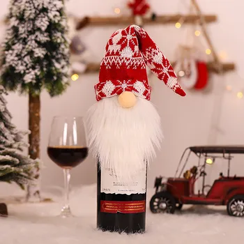 Бутилка Вълнена Мъжки покриване на Вино, украса Безлични Коледен Стар Вязаный Начало Декор Кристални Чаши за вино-флейта Силикон чаша за вино