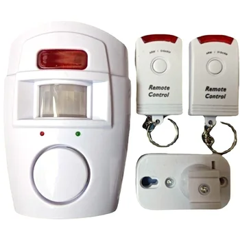 Безжична аларма с датчик за движение и 2 дистанционни управления дистанционно управление, аларма с датчик за движение на батерии за навес, гараж-на микробуса