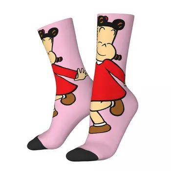 Хип-хоп реколта компресия чорапи Happy Луд, за мъже, Унисекс модел Малката Лулу от картун Harajuku, безшевни чорапи със забавна принтом за момчета