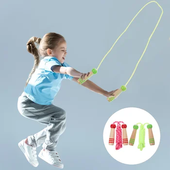 2 броя Мультяшная скачане на въже за деца, препускащ на преносими скакалках за деца, Регулируема памук за фитнес