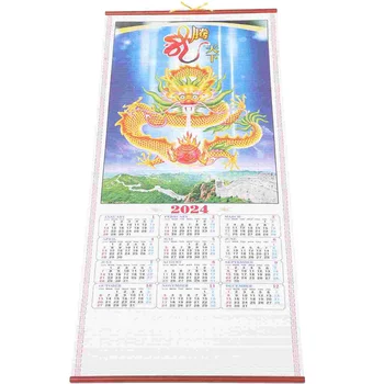 Календар Месечен Стенен календар В китайски стил Окачен календар Годината на Дракона Окачен Календар Украса