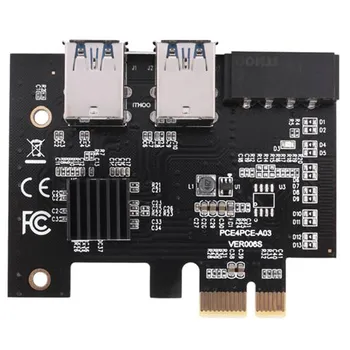Адаптер PCI-E до PCIe PCI-Express от 1X до 16X Карта Майнинга Странично Карта от 1 до 4 Множител USB 3.0 с 4-Пинов Порт Захранване Molex