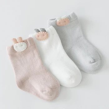 3 чифта /комплект детски чорапи с герои от анимационни филми, меки памучни чорапи със собствени животни за бебета момчета и момичета, пролетно-есенни детски чорапи със средна дължина