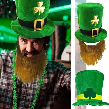 Ирландският фестивал шапка на Деня на Св. Патрик, Зелена шапка Лепрекона, най-добрите аксесоари за начало на фестивала, партита, cosplay, подпори за костюми, продажбите на Едро