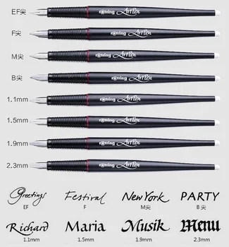 1бр Германия Оригиналната Химикалка Rotring Art Pen Паралелна Дръжка Art Pen За Рисуване на Скици Каллиграфической Дръжка, 7 Различни Накрайници за Избор, Дизайнерски Дръжка Art