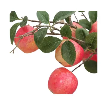 Имитация на изкуствена клони на ябълка 5 плодове червени на цвят за мебели дневна цвете украса на Фестивалната церемония