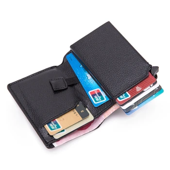 Мъжки анти-кражба Алуминиева Кутия Калъф за Кредитни Карти за Жени RFID Блокиращ Болт За Карти в Чантата си Поп притежателите на карти с цип Мини-Портфейл за Монети