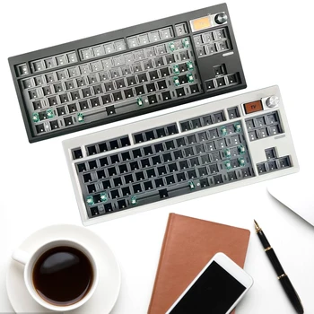 GMK87 Комплект механична клавиатура Безжична клавиатура 87 клавиши на Компютърната клавиатура Hotswap Bluetooth-Съвместими/2,4 Ghz/ Type-C за Win/Mac