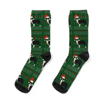 Collie, Грозна Коледен пуловер, чорапи, стръмни чорапи, памучни чорапи, мъжки и дамски чорапи