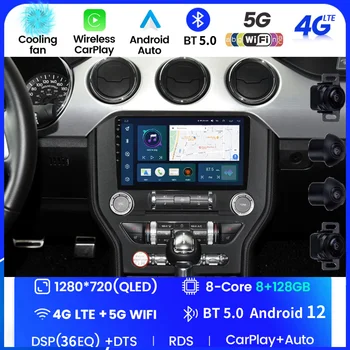 Стерео За Ford Mustang 6 VI S550 2014-2021 Авто Мултимедия Android 12 Авто Радио Плейър GPS Навигация Огледалната Връзка FM BT