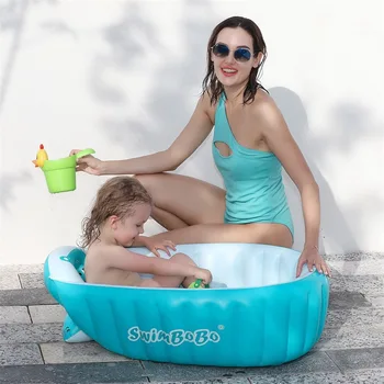 Бебешка вана за плуване Happy Flute, Детски Преносим външен надуваем басейн, детска вана за басейн, басейн за новородени