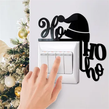Коледни 3D Шейна с Лосями Огледална Акрилна стикер Home Switchs Декоративна Стикер На стената Украса ъгъл на вратата Коледни Изделия