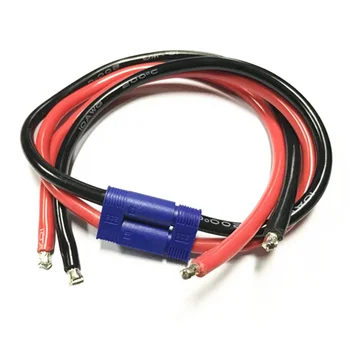 Гъвкав силиконов кабел ЕС5, штепсельная вилица с водачи сильноточным на захранването 10AWG, аварийно стартиране на автомобил, 2-жилен захранващ кабел