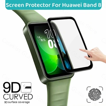 Меко стъкло за Huawei Band 8 7 Защитно фолио е с пълно покритие 9D Извити филм за аксесоари huawei band8 band7 Smartwatch