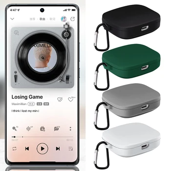 Силиконов защитен калъф за слушалките, който предпазва безжични слушалки от падане, кожен калъф с карабинер за Redmi Рецептори 5