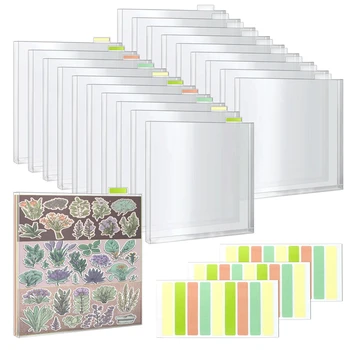 Органайзер за съхранение на хартия за албуми от 20 броя Прозрачни PVC Винил Хартия за Бродерия Снимка Оригами Ноември Джобове За съхранение