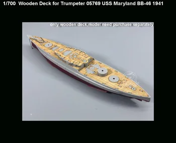 CY700045 Дървена deca в мащаб 1/700 за Trumpeter 05769 USS Maryland BB-46 1941 г. в събирането на