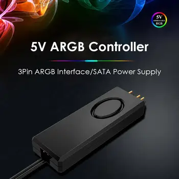 Контролер ARGB 5V SATA Pin захранване за Настолен вентилатор на шасито led дистанционно управление