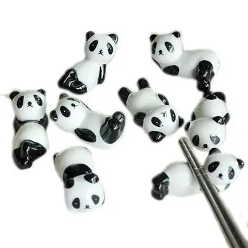 Китайска пръчка за хранене Панда Поставка за пръчици Творчески Сладък Подложка за керамични пръчици за хранене 8 Видове кухненски принадлежности под формата на панда Посуда