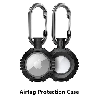 За Apple Airtag Луксозен здрав, устойчив на надраскване силиконов защитен калъф със защита от загуба на устройството за проследяване на местоположението, ключодържател с GPS