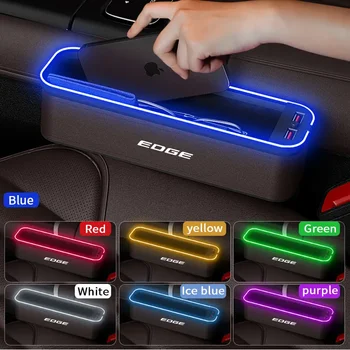 Кутия За Съхранение на столчета за автомобил на Gm с Атмосферната Подсветка За Ford Edge Органайзер За Почистване на столчета за автомобил-USB Зареждане на Автомобилни Аксесоари