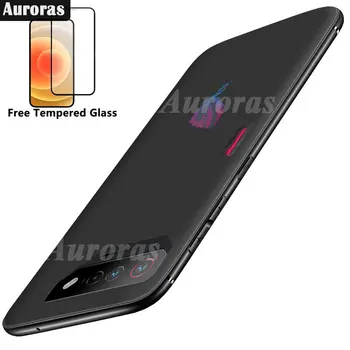 Auroras За Rog Phone 7 Pro Калъф С 1 бр. Защитно Стъкло с Фолио От Матирано Мек Силикон За Rog Phone 7 Ultimate Cover