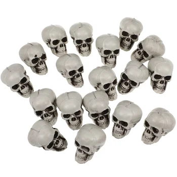 18шт Мини-пластмасови черепи за Хелоуин, реквизит за лошите шеги, Ужасно украса под формата на черепа-скелет за парти в къщата с духове