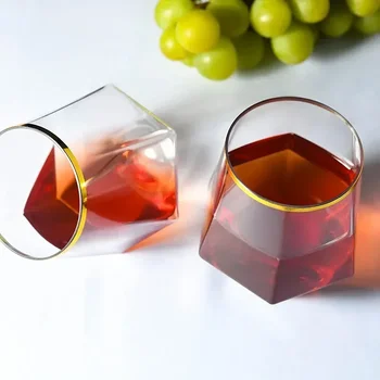 Чаша за вино и коктейли на парти 360 мл Прозрачен Сватбен Hexagonal Комплект за напитки Bar Club Cup Tools Glasses