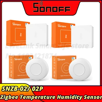 1-6 бр. SONOFF SNZB-02/SNZB-02P ZigBee Сензор за температура И влажност на въздуха Умен Дом eWeLink Работи с ZBBridge-P Алекса Google Home